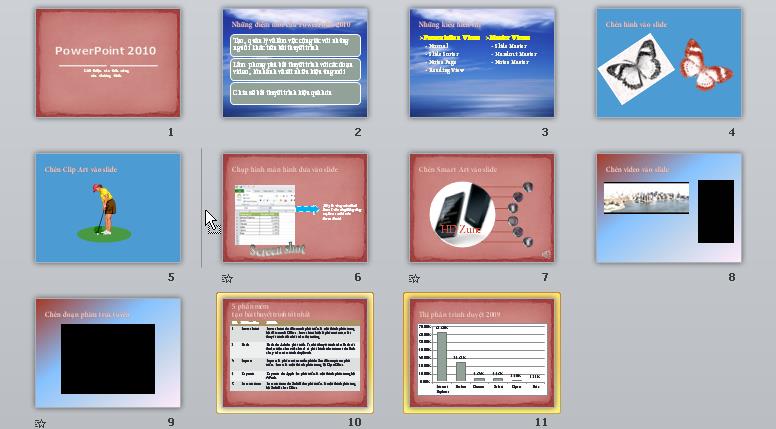sắp xếp slide trong powerpoint