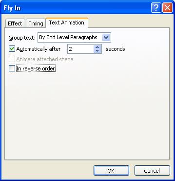 thiết lập tùy chọn ngăn text animation powerpoint