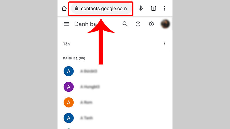 Truy cập vào contacts.google.com, đăng nhập tài khoản vừa đồng bộ để xem